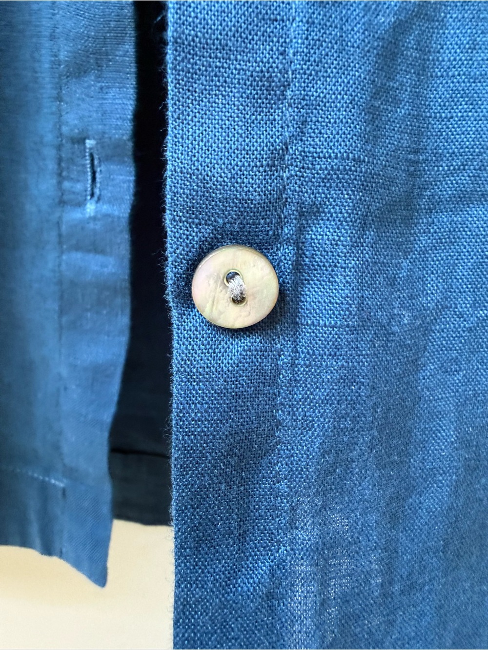 J. Jill Linen Blue Women's Button-Down Long Sleeve Tunic - Picture 6 of 9